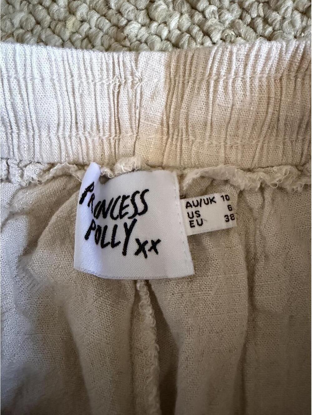 Princess Polly cream linen blend pants - Picture 2 of 3